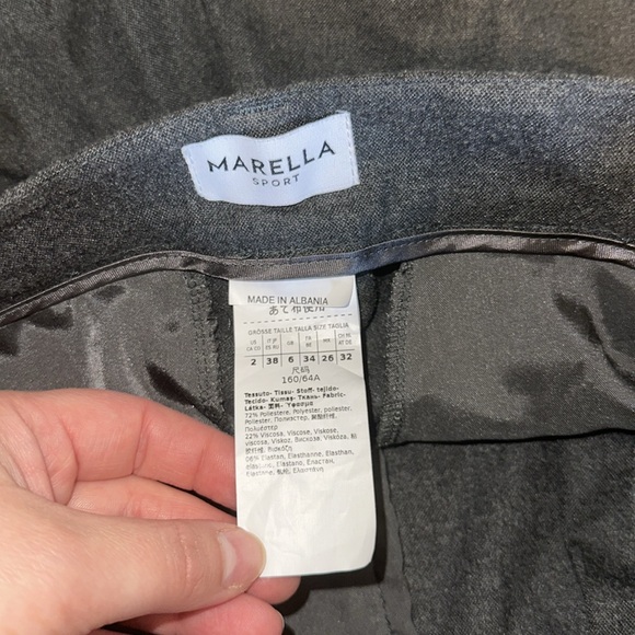 Marella Sport Gray High Waist Wide Leg Trouser - Picture 4 of 6